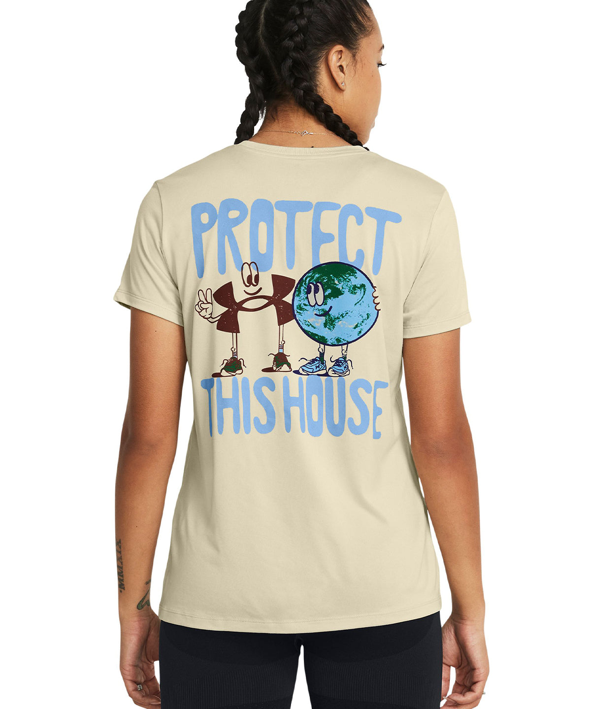 Polera manga corta UA Protect Globe para mujer