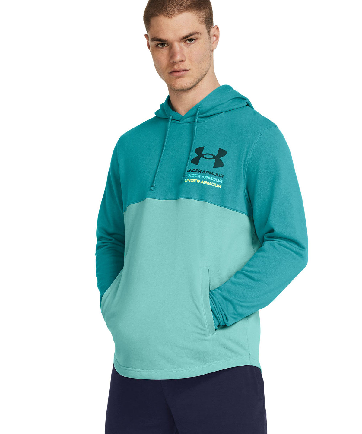 Polerón UA Rival Terry Colorblock para hombre