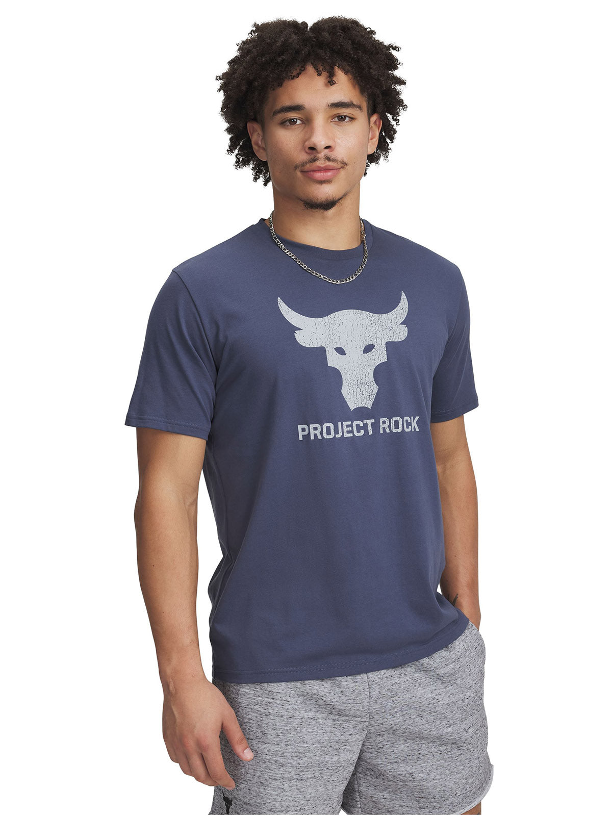 Polera manga corta Project Rock payoff gris para hombre Under Armour