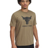 Polera manga corta Project Rock payoff café para hombre Under Armour