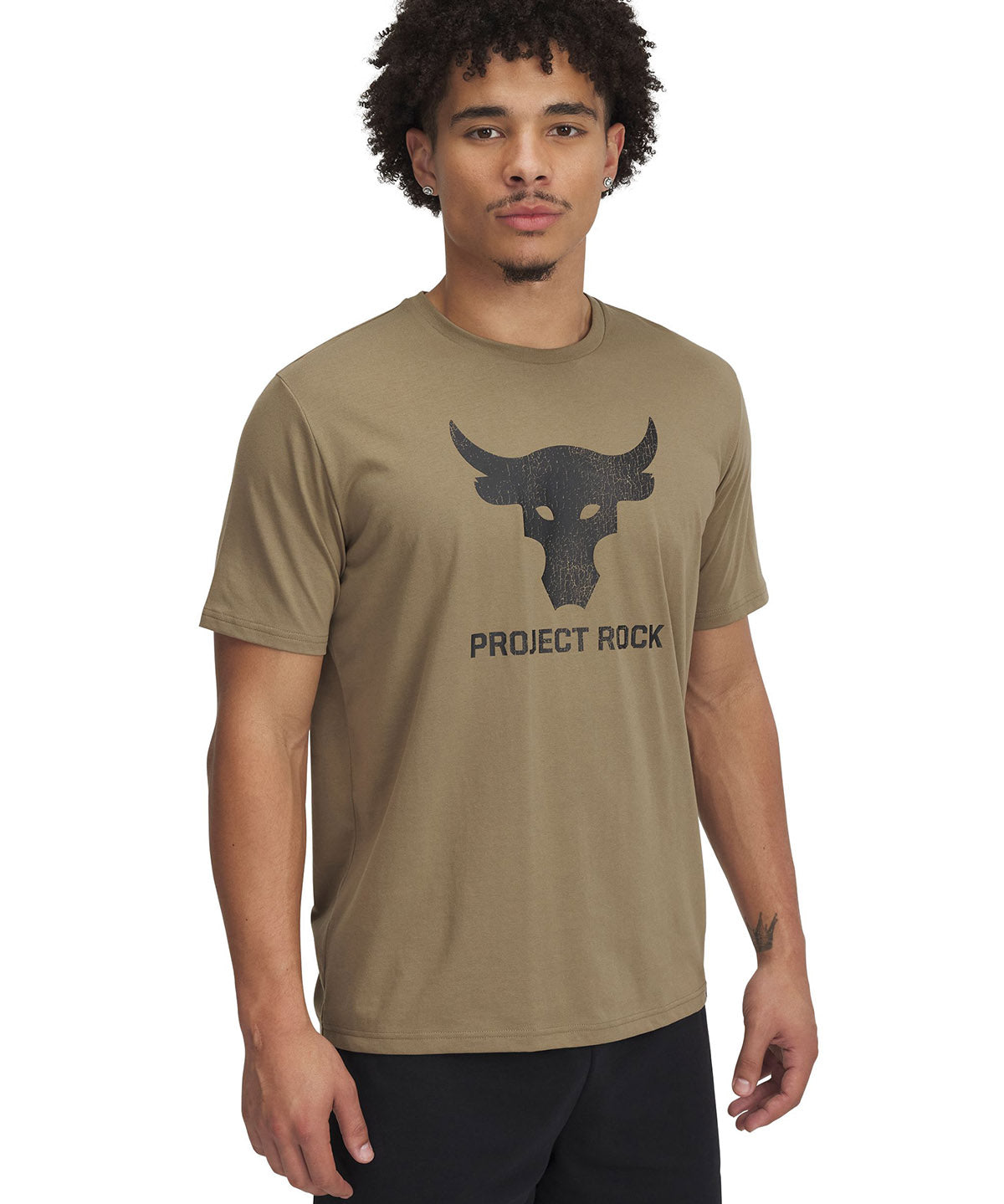 Polera manga corta Project Rock payoff café para hombre Under Armour
