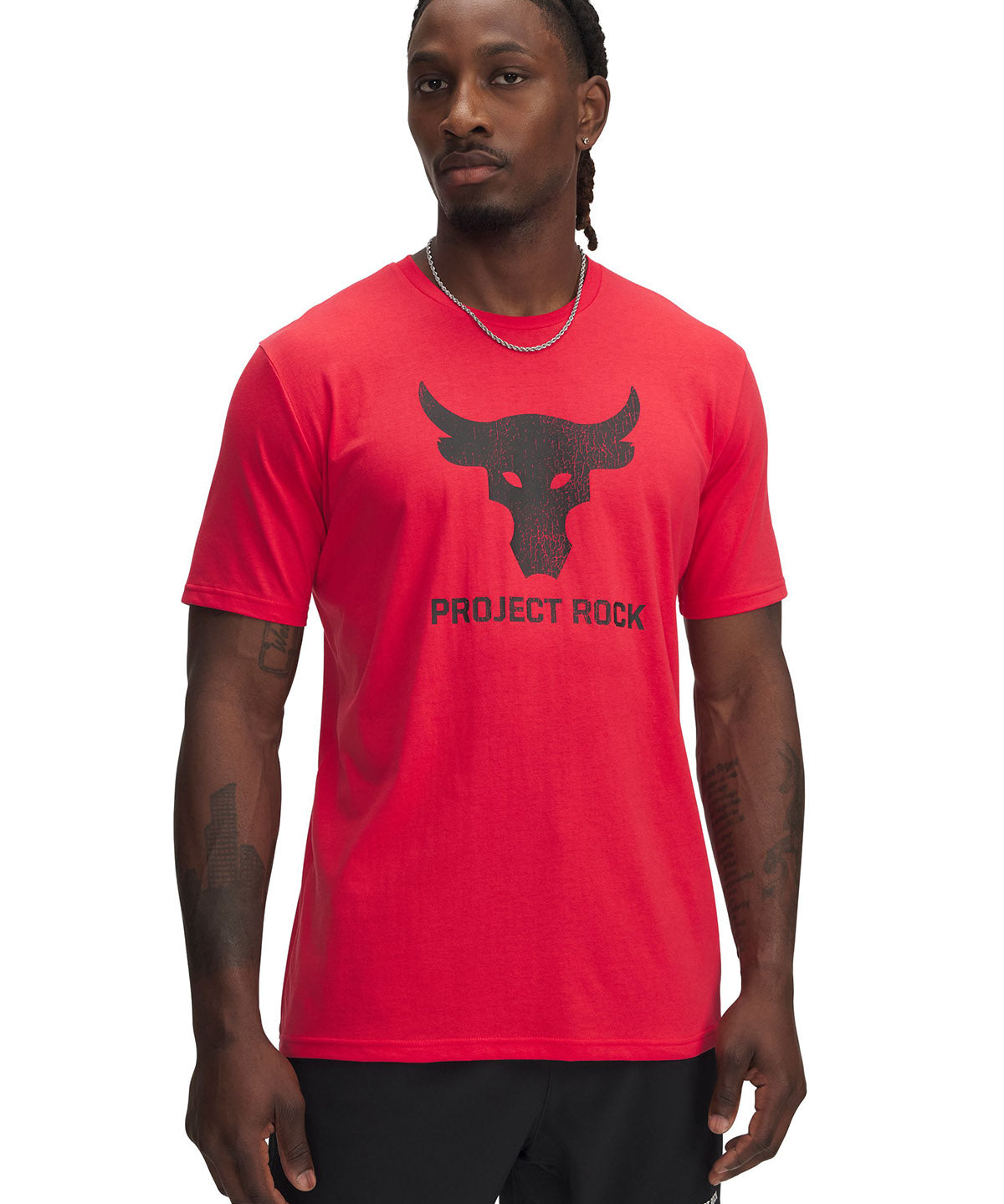Polera manga corta Project Rock payoff rojo para hombre Under Armour