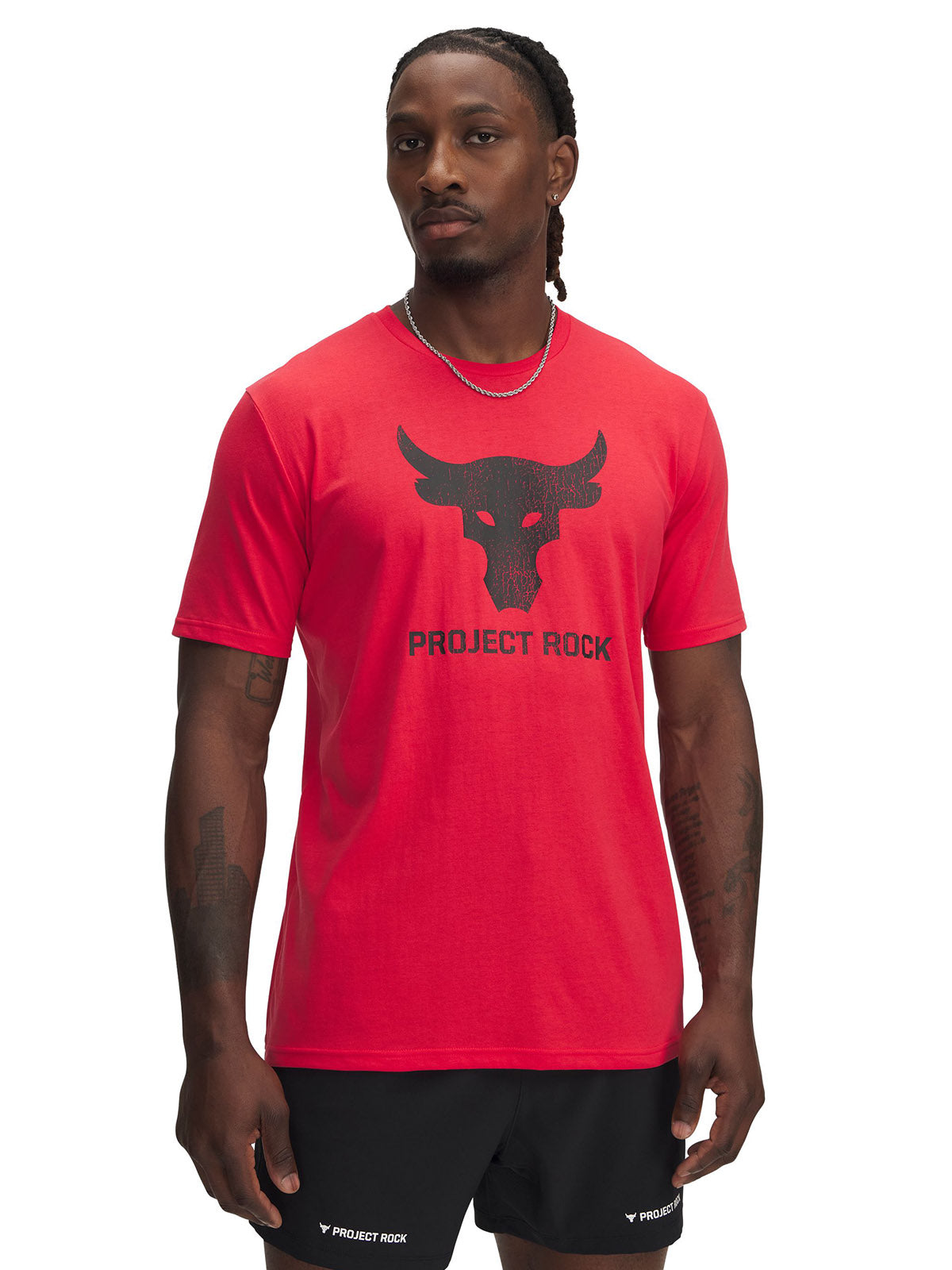 Polera manga corta Project Rock payoff rojo para hombre Under Armour