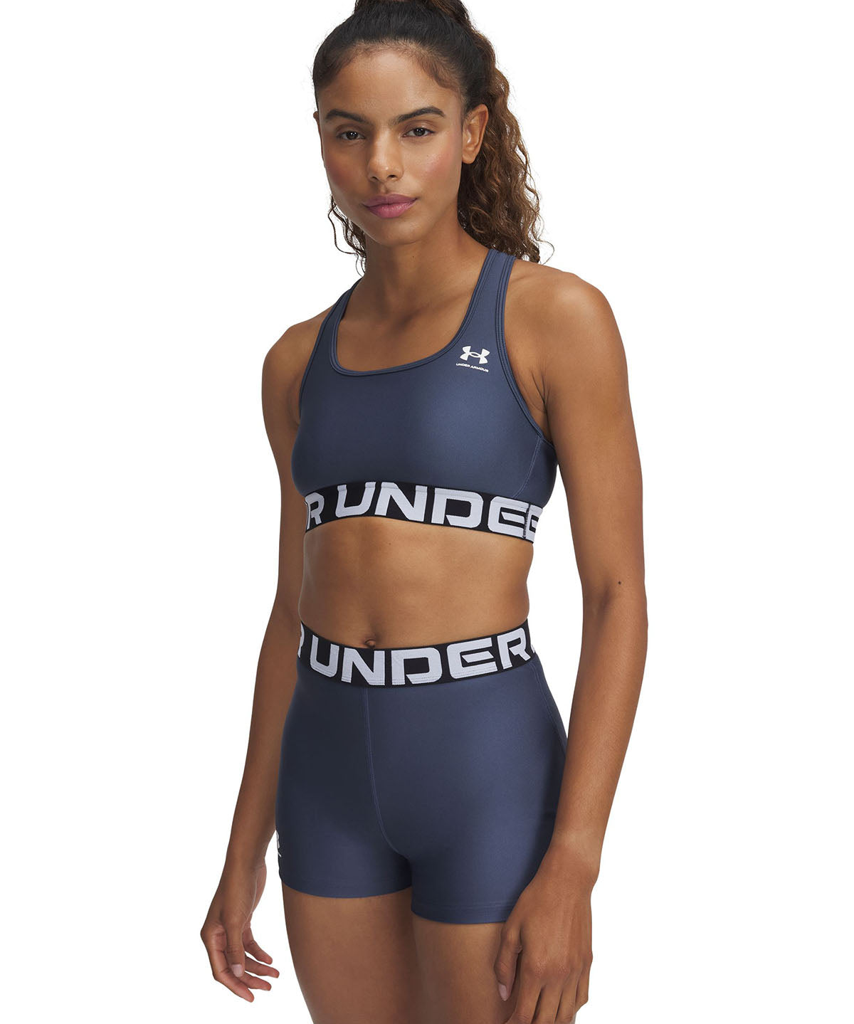 Sostén deportivo Heatgear armour mid gris para mujer Under Armour