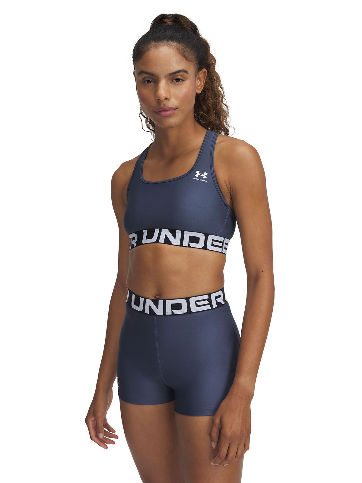 Sostén deportivo Heatgear armour mid gris para mujer Under Armour