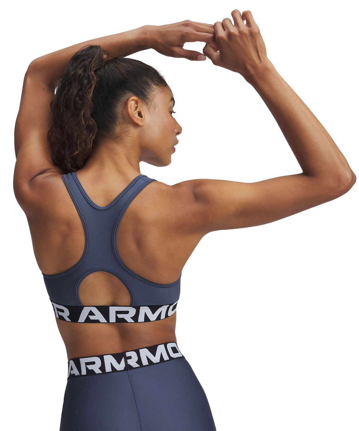 Sostén deportivo Heatgear armour mid gris para mujer Under Armour