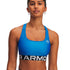 Peto de entrenamiento para mujer HeatGear Armour Mid Branded azul Under Armour