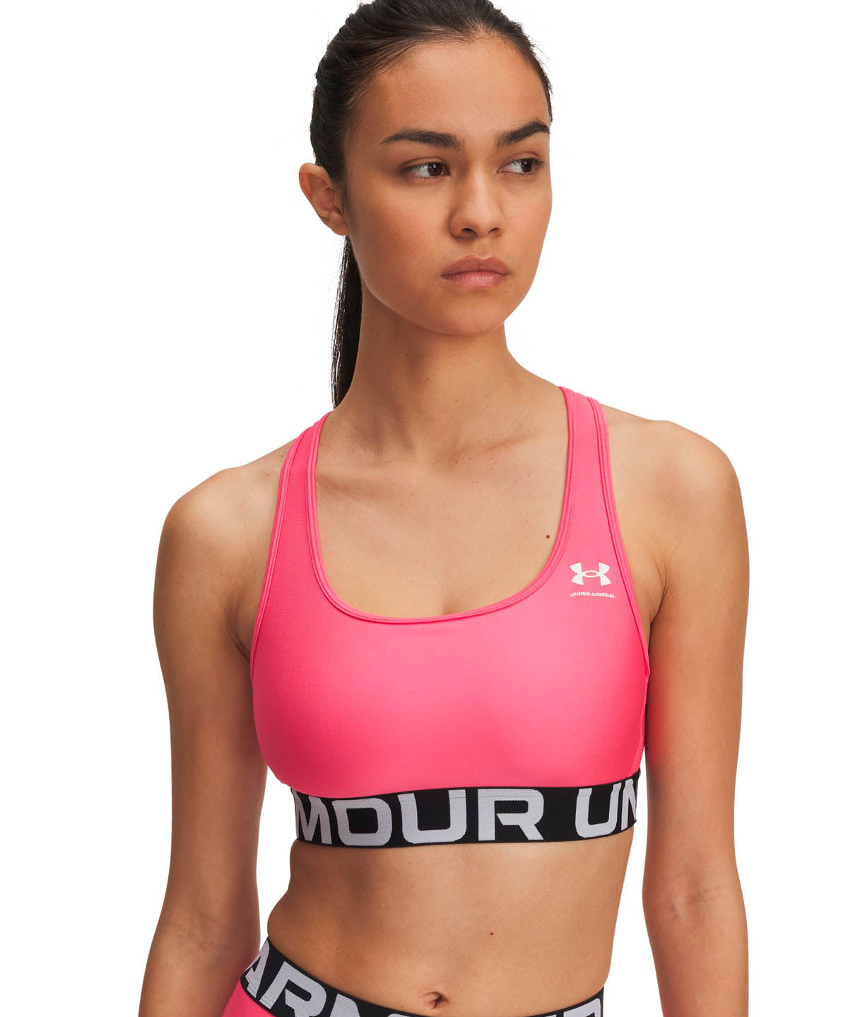 Peto de entrenamiento para mujer HeatGear Armour Mid Branded rosado Under Armour