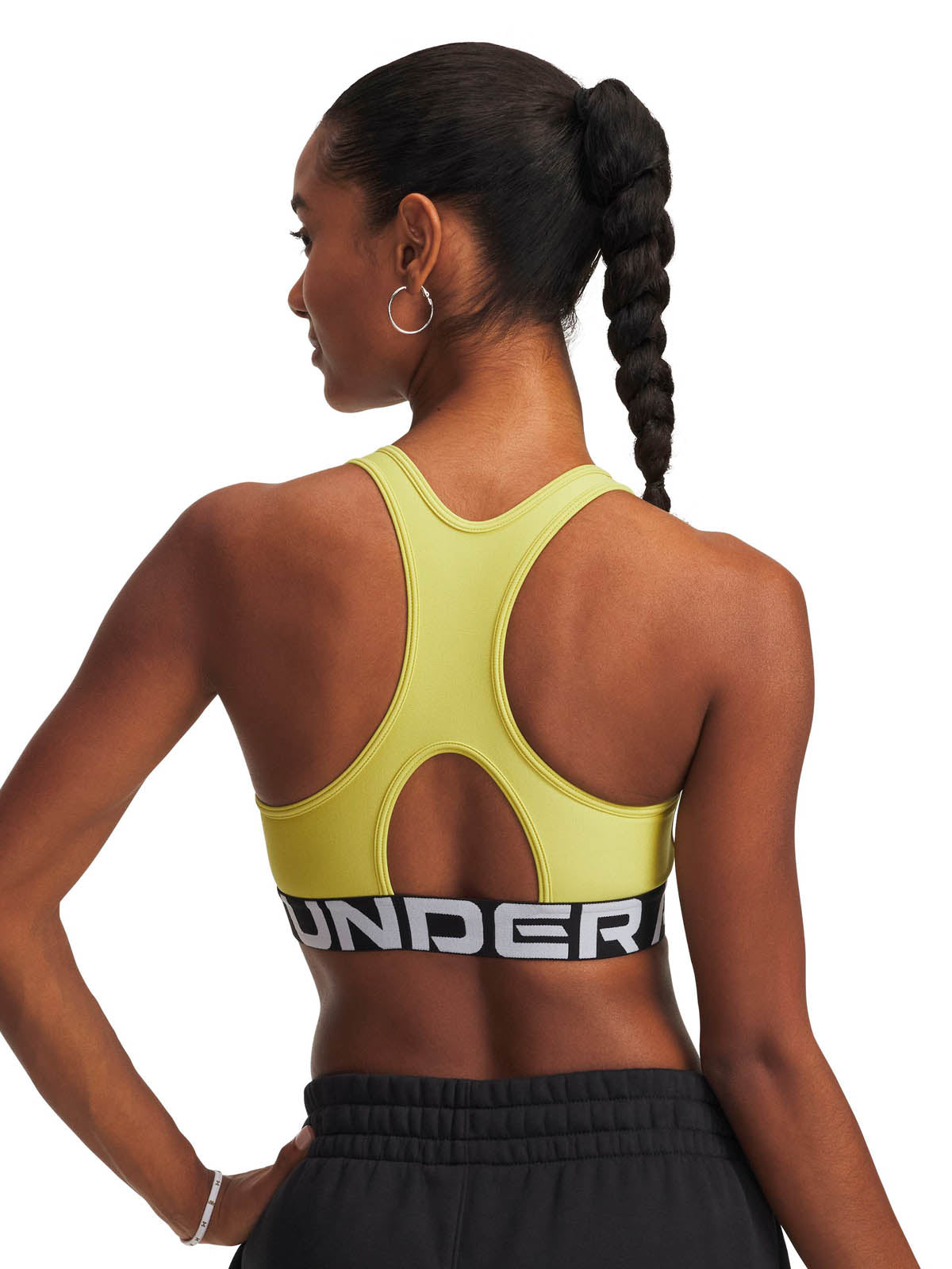 Peto de entrenamiento para mujer HeatGear Armour Mid Branded amarillo Under Armour