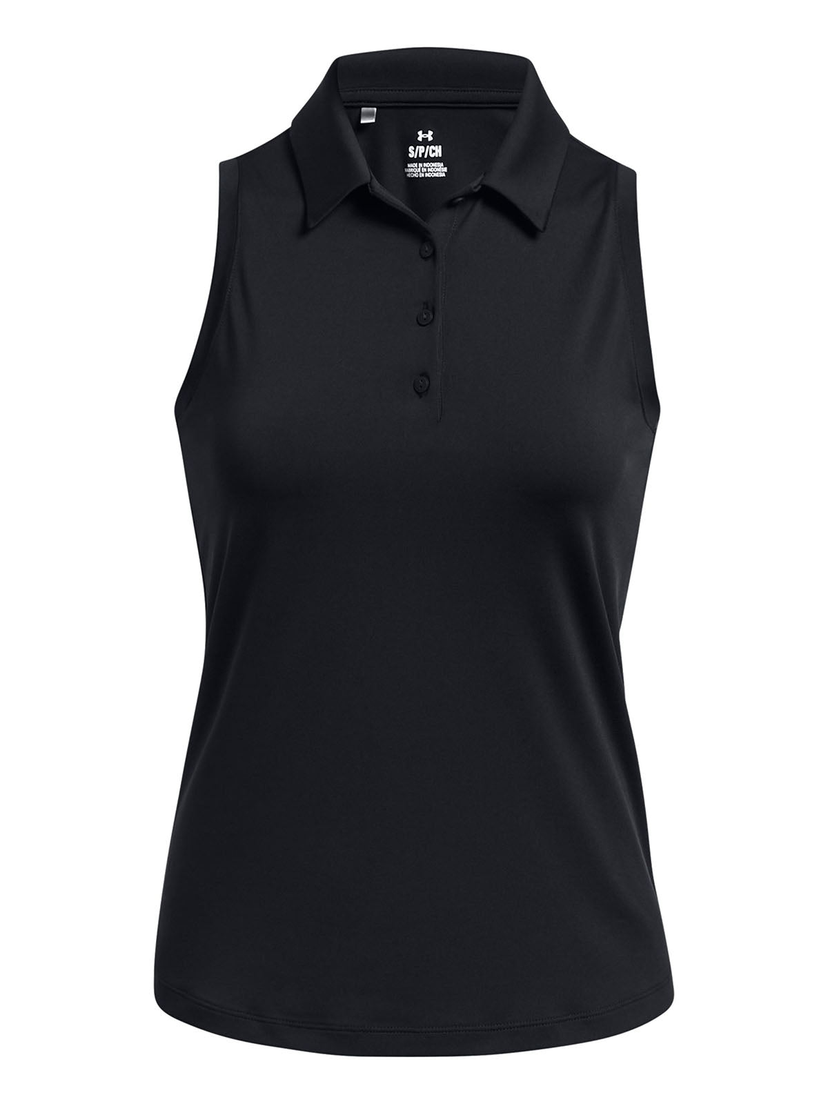 Polera sin mangas UA Playoff negro para mujer