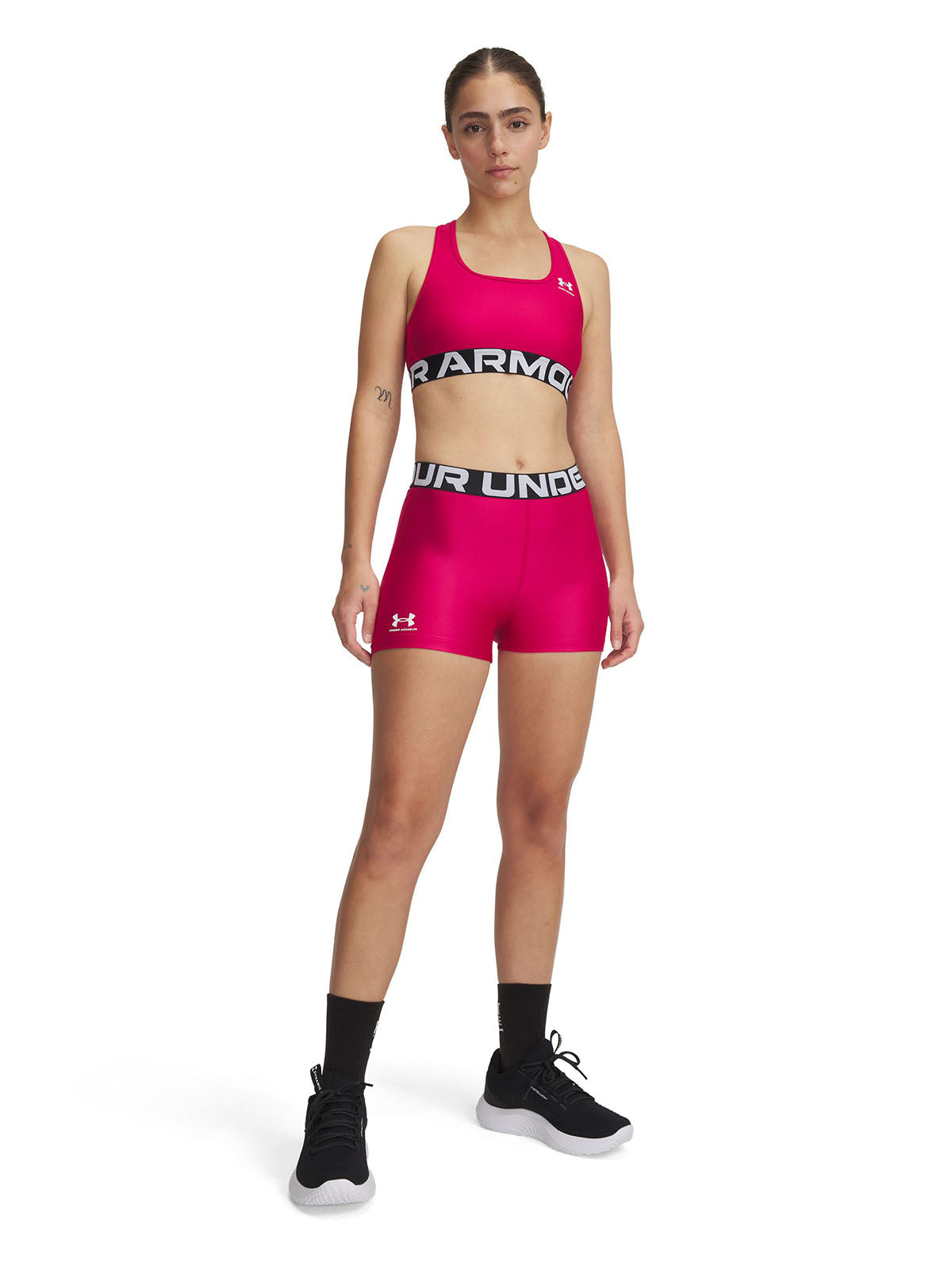 Calzas Heatgear shorty morado para mujer Under Armour