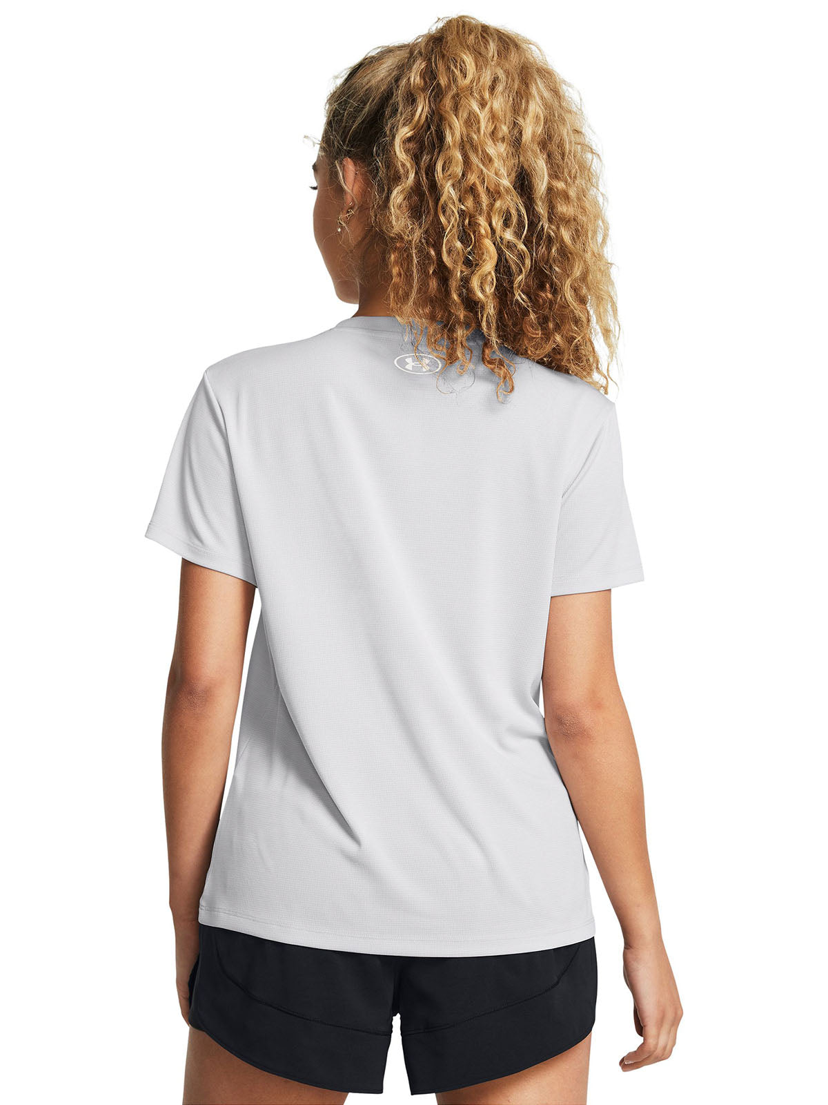 Polera manga corta Under Armour tech gris para mujer