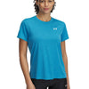 Polera manga corta Under Armour tech azul para mujer