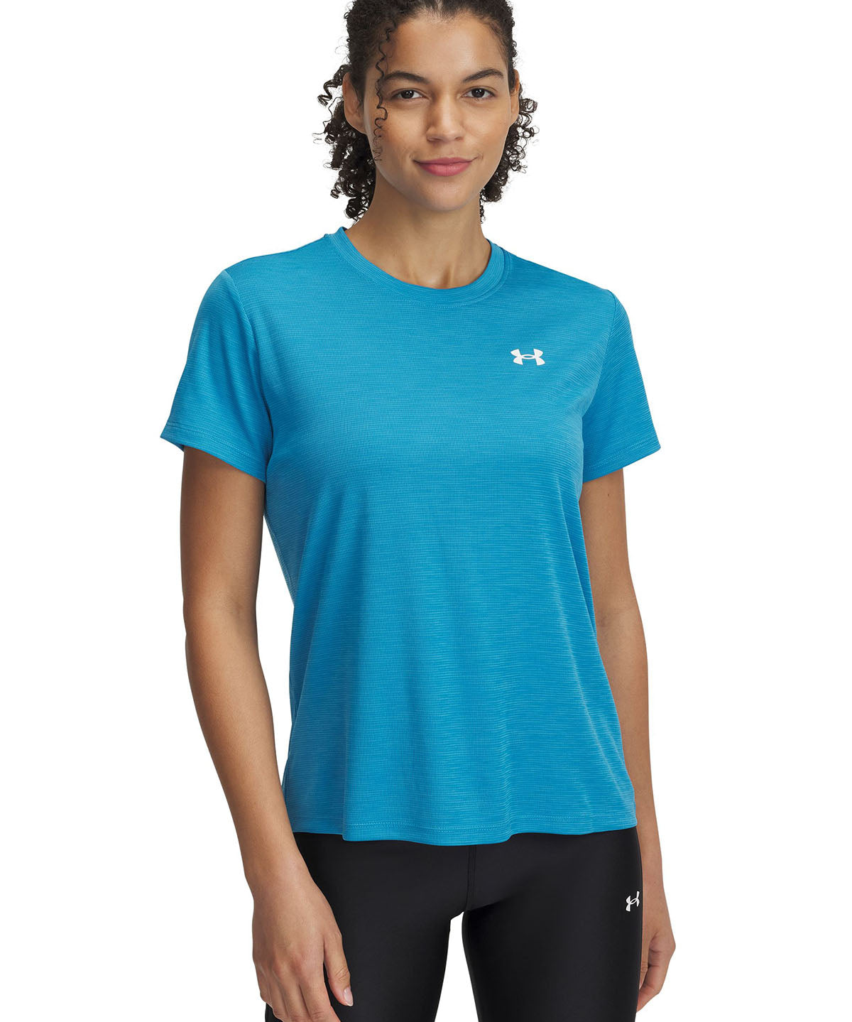 Polera manga corta Under Armour tech azul para mujer