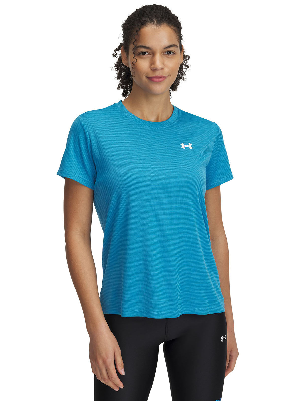 Polera manga corta Under Armour tech azul para mujer