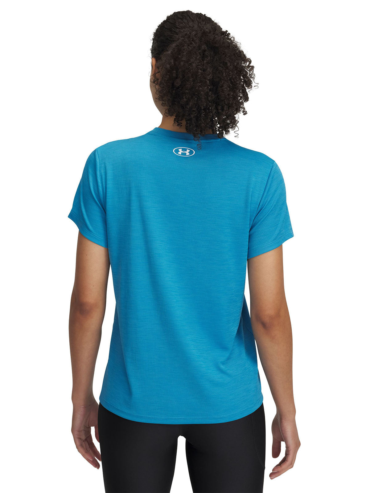 Polera manga corta Under Armour tech azul para mujer