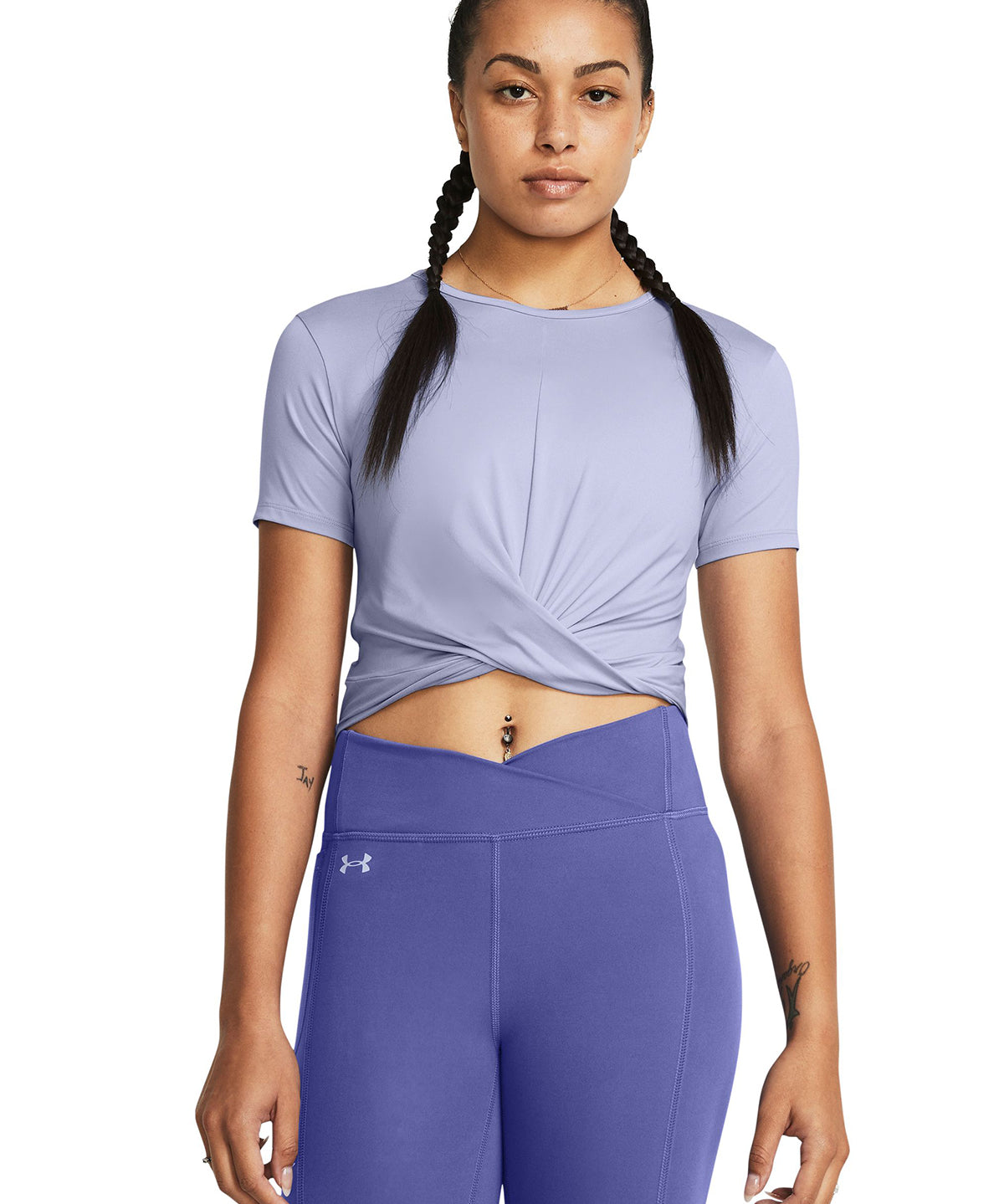 Polera crop topa UA Motion Crossover para mujer