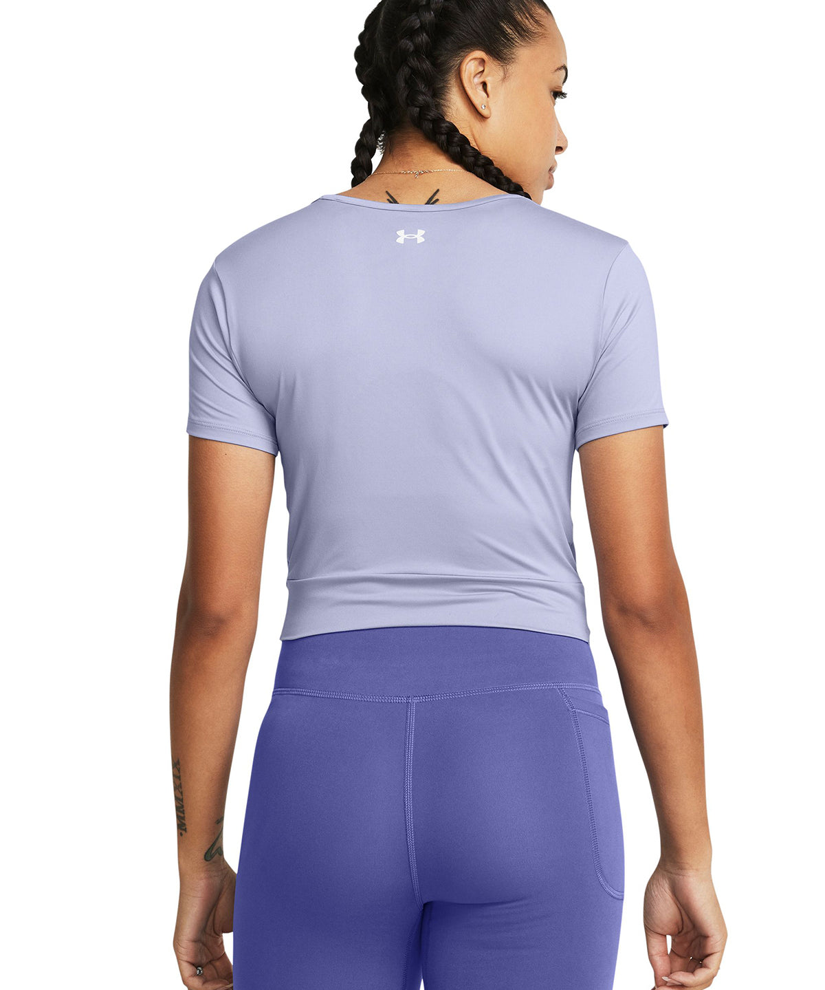 Polera crop topa UA Motion Crossover para mujer