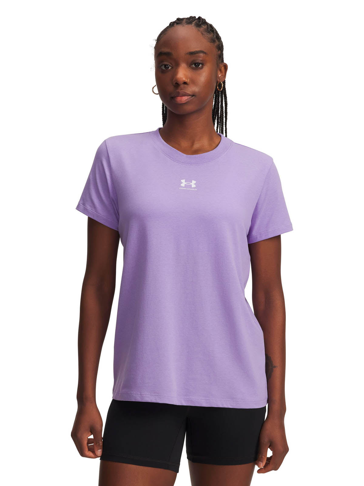 Polera manga corta Lifestyle para mujer Rival Core morado Under Armour
