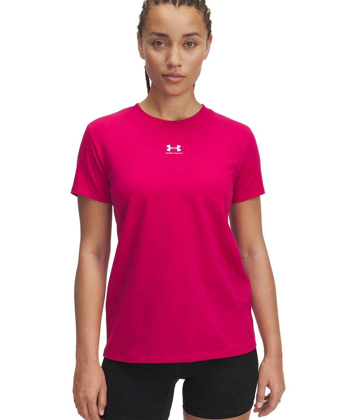 Polera manga corta Under Armour Rival core rosado para mujer