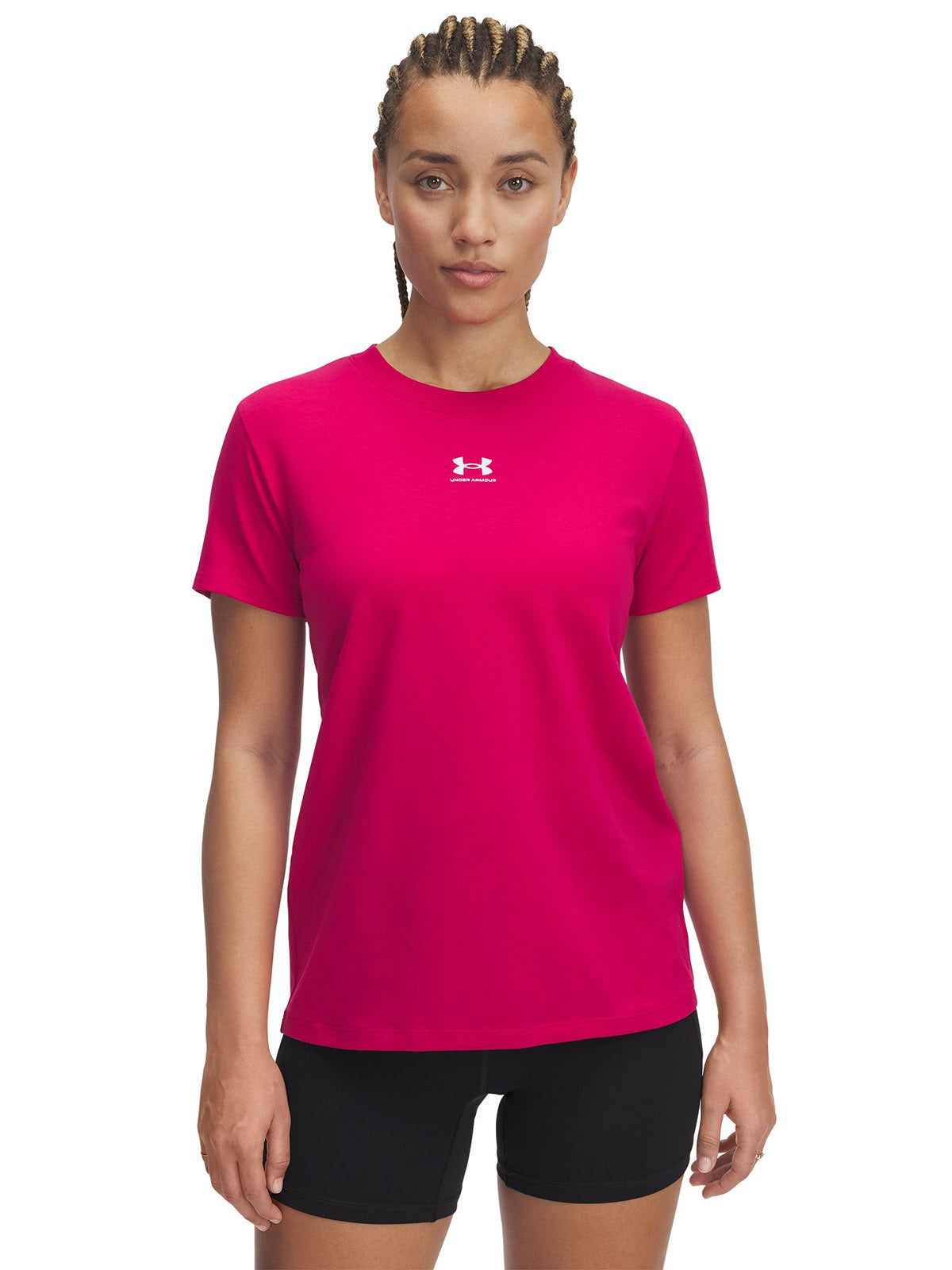 Polera manga corta Under Armour Rival core rosado para mujer