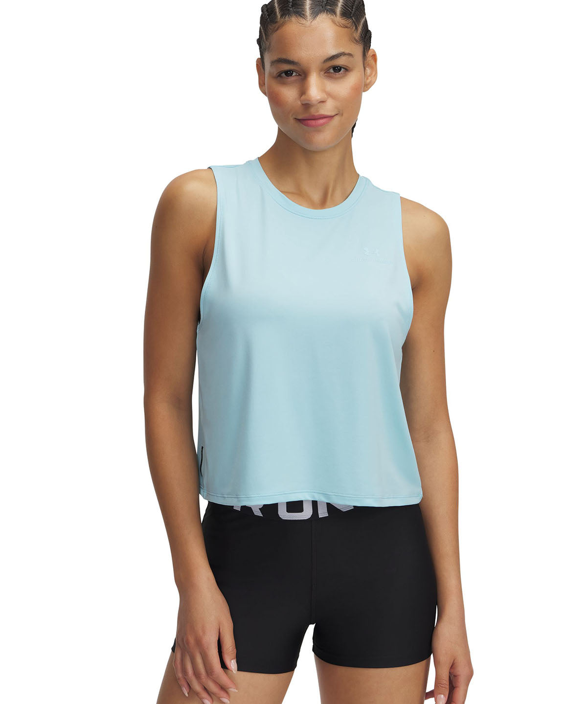 Polera sin mangas Under Armour vanish energy crop azul para mujer