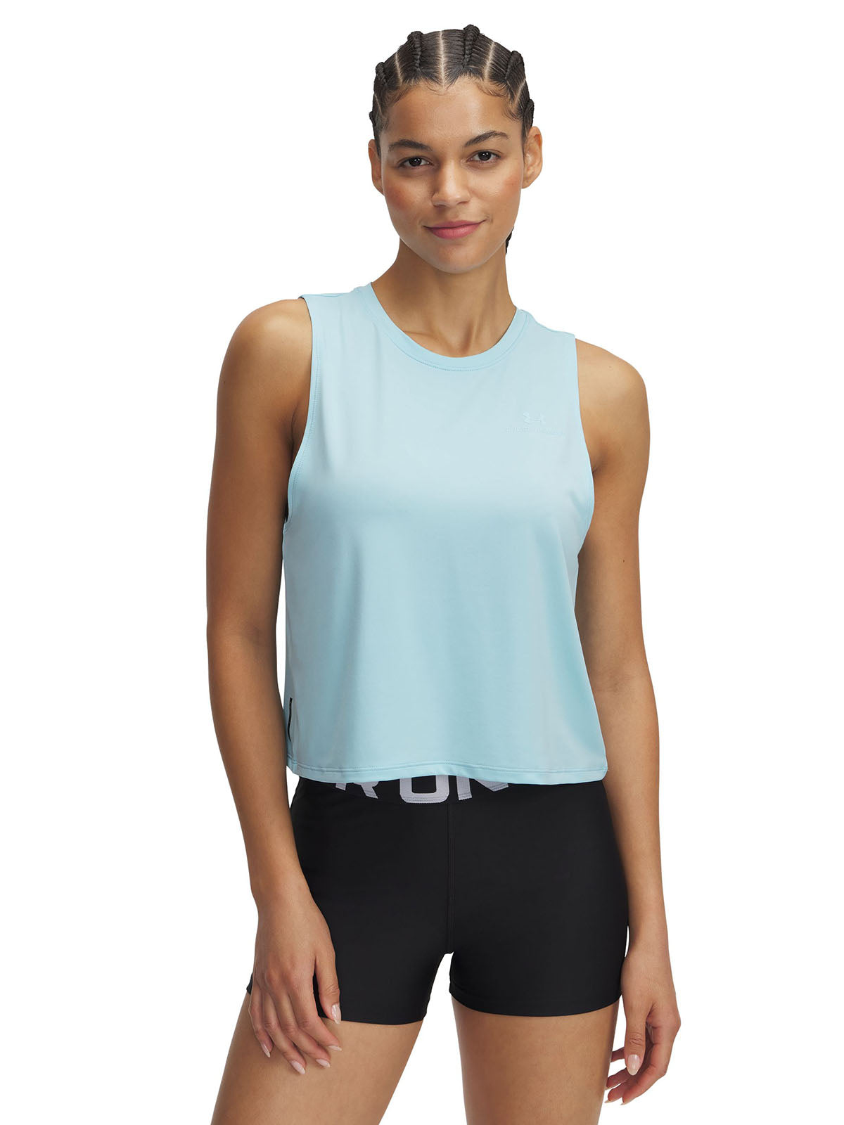 Polera sin mangas Under Armour vanish energy crop azul para mujer