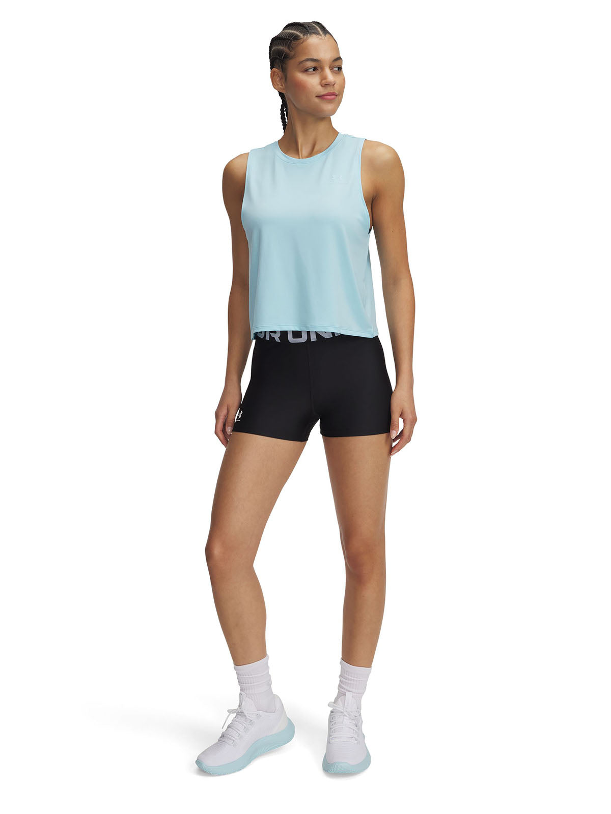 Polera sin mangas Under Armour vanish energy crop azul para mujer