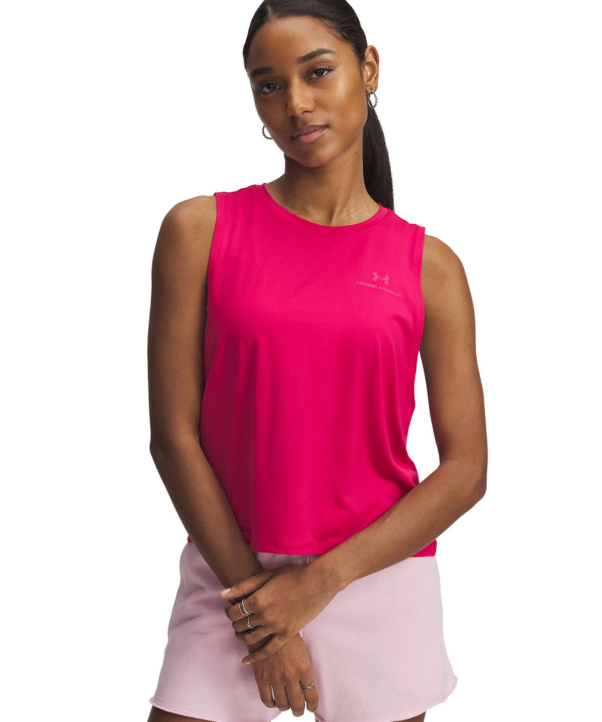Polera sin mangas Under Armour vanish energy crop morado para mujer