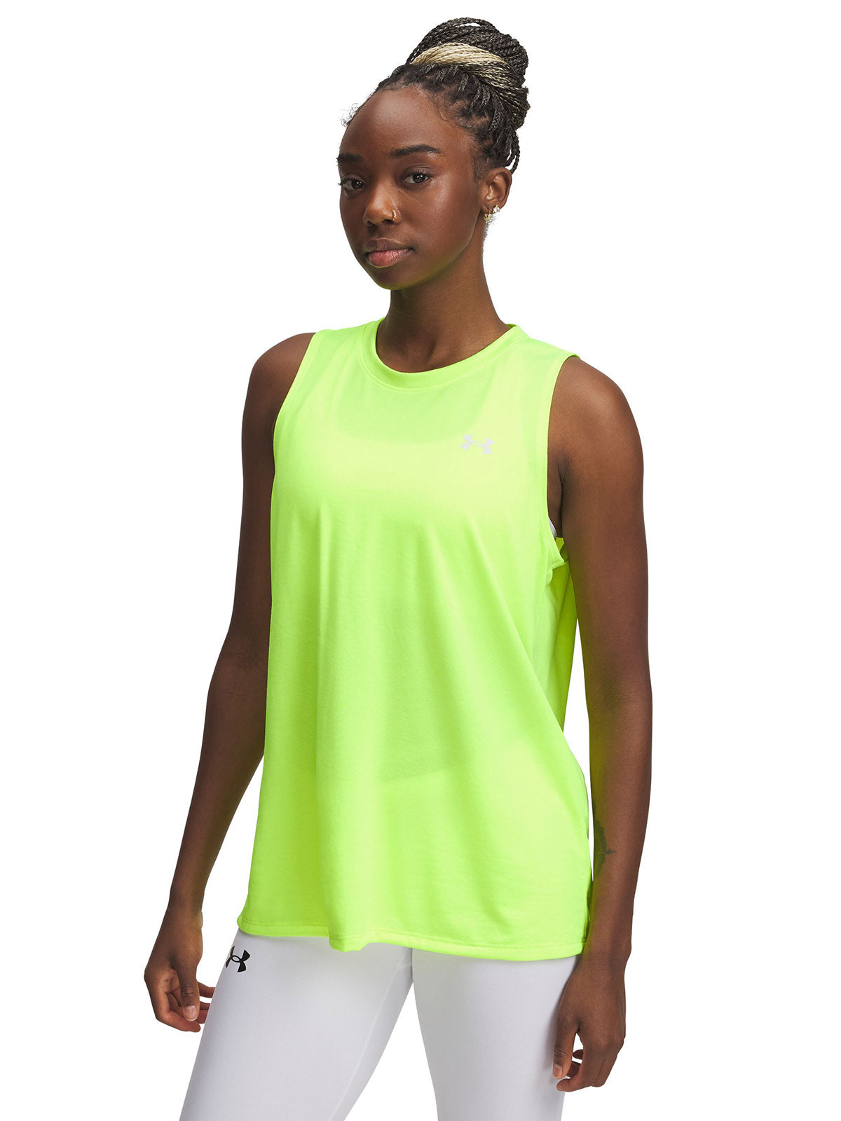 Polera sin mangas Under Armour tech amarillo para mujer