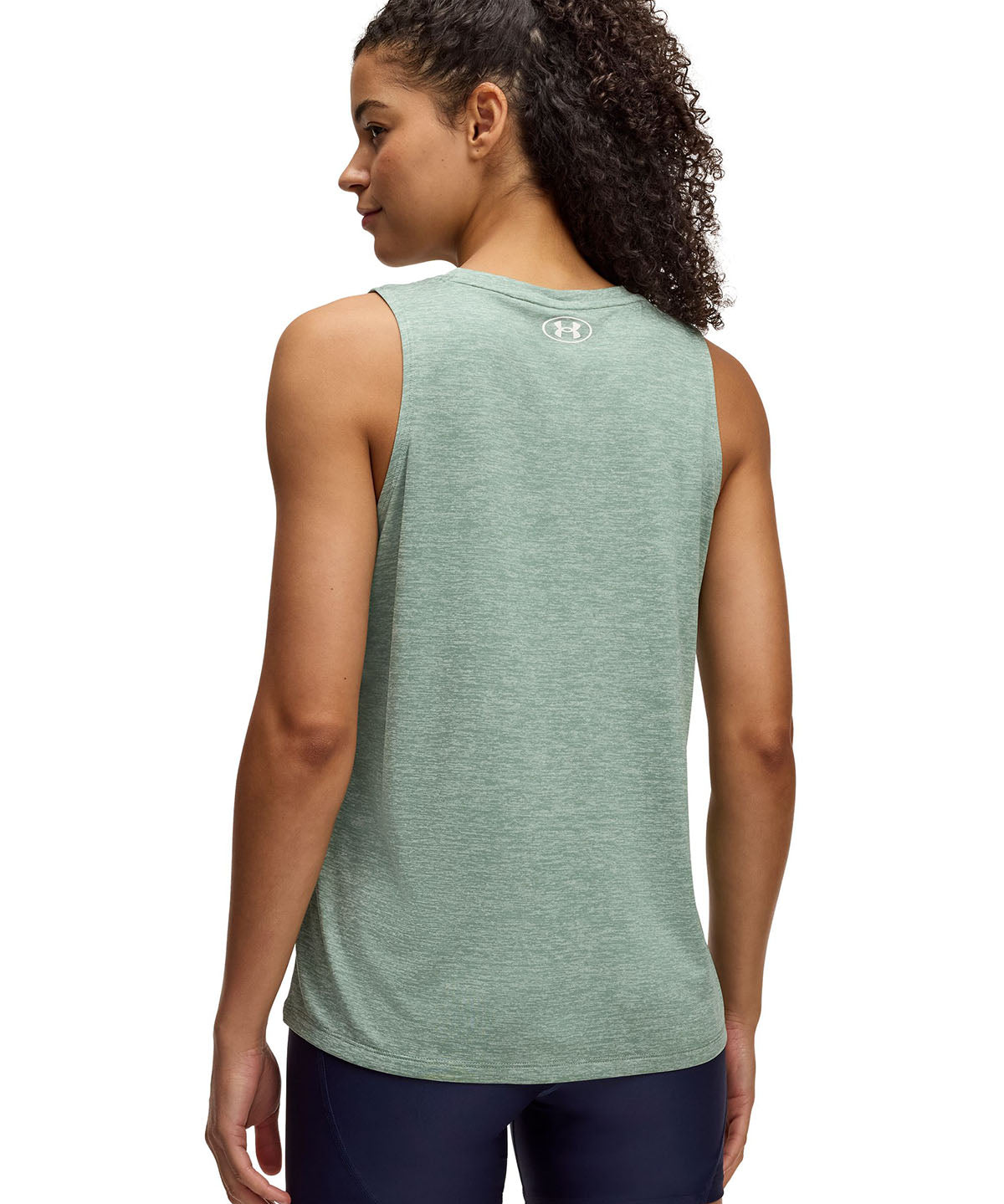 Polera sin mangas UA tech twist verde para mujer