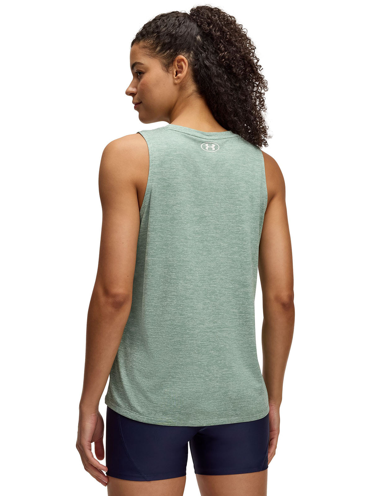 Polera sin mangas UA tech twist verde para mujer