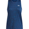Polera sin mangas de entrenamiento para mujer Tech Twist azul Under Armour