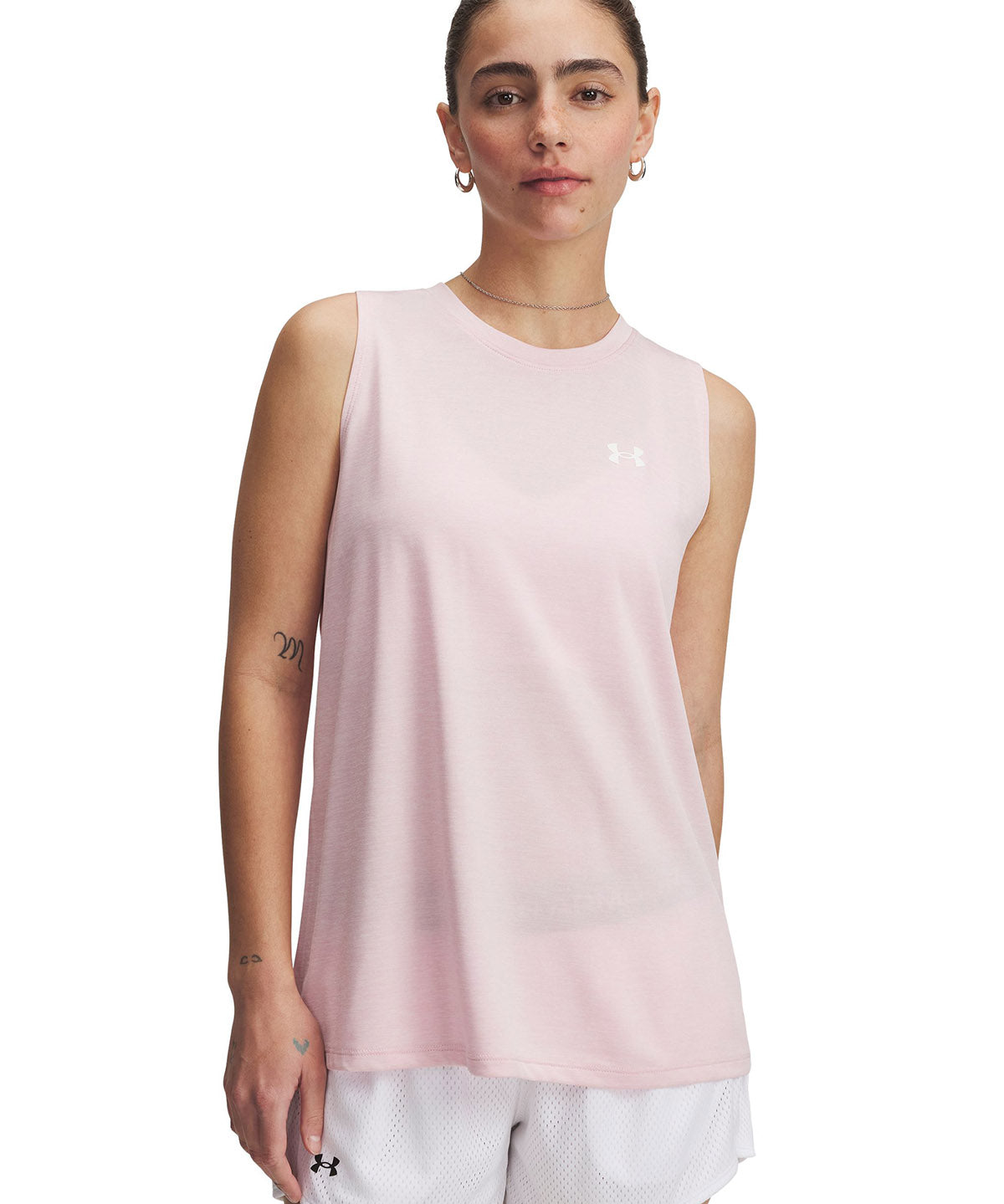 Polera sin mangas Under Armour tech twist rosado para mujer