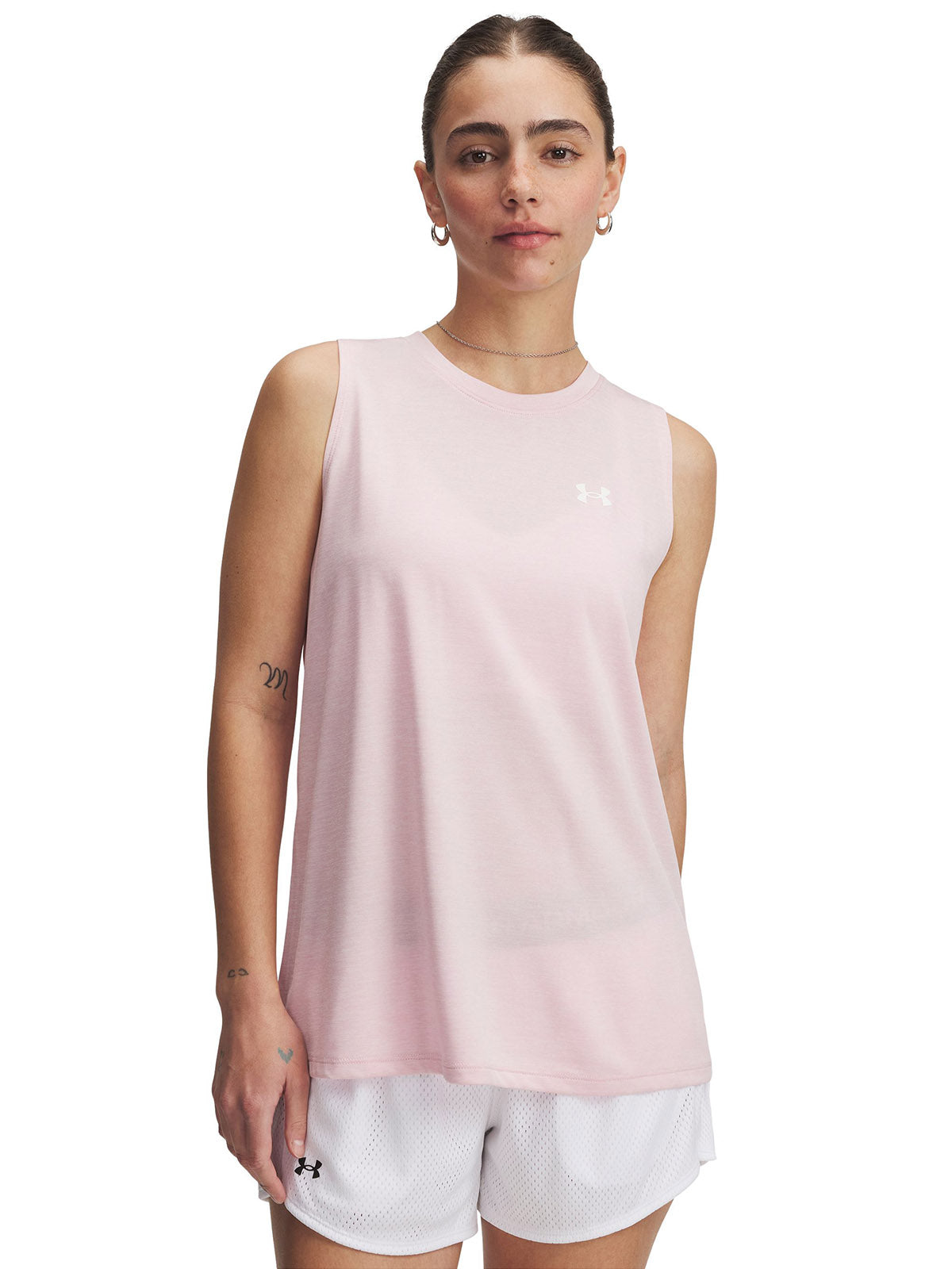 Polera sin mangas Under Armour tech twist rosado para mujer