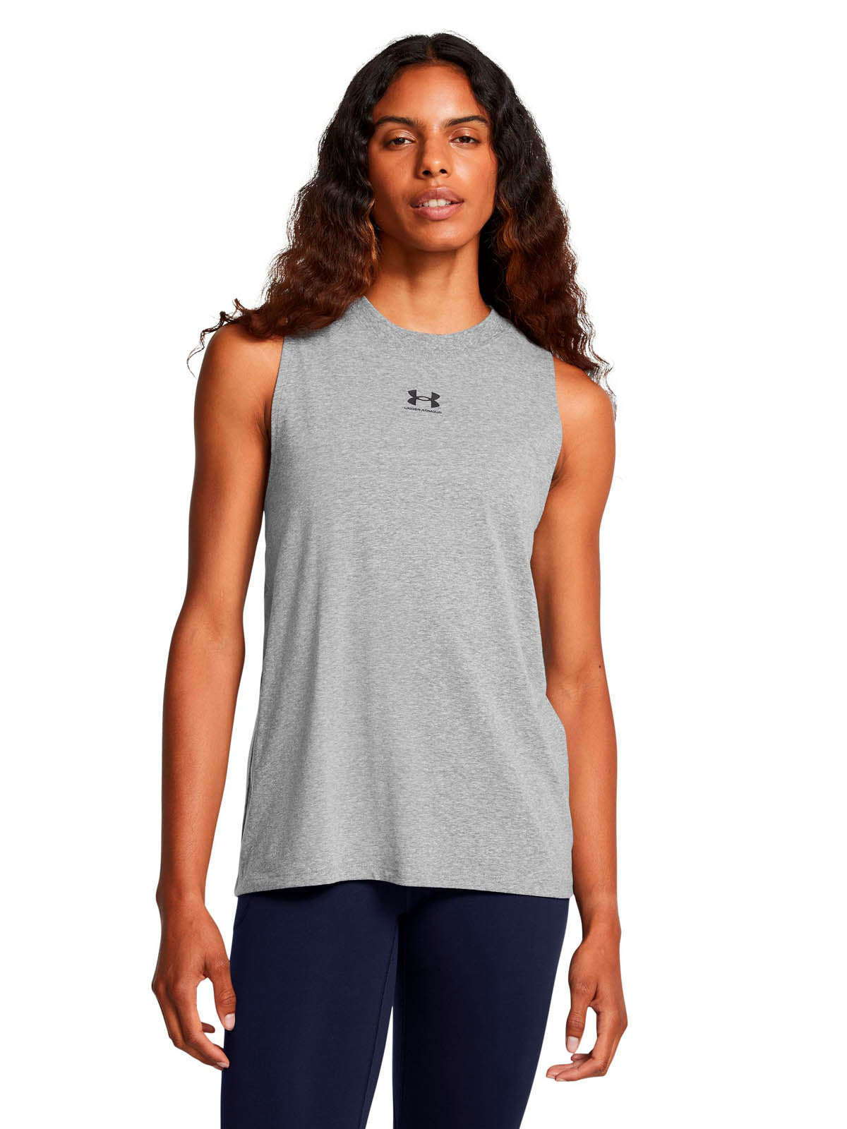 Polera sin mangas Lifestyle para mujer Rival Muscle gris Under Armour