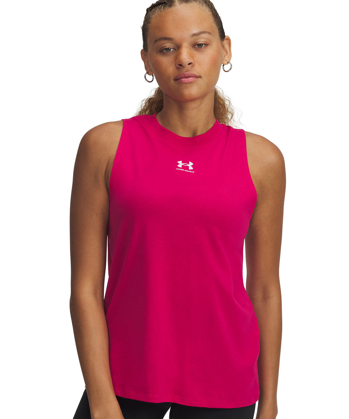 Polera sin mangas Under Armour Rival muscle tank rosado para mujer