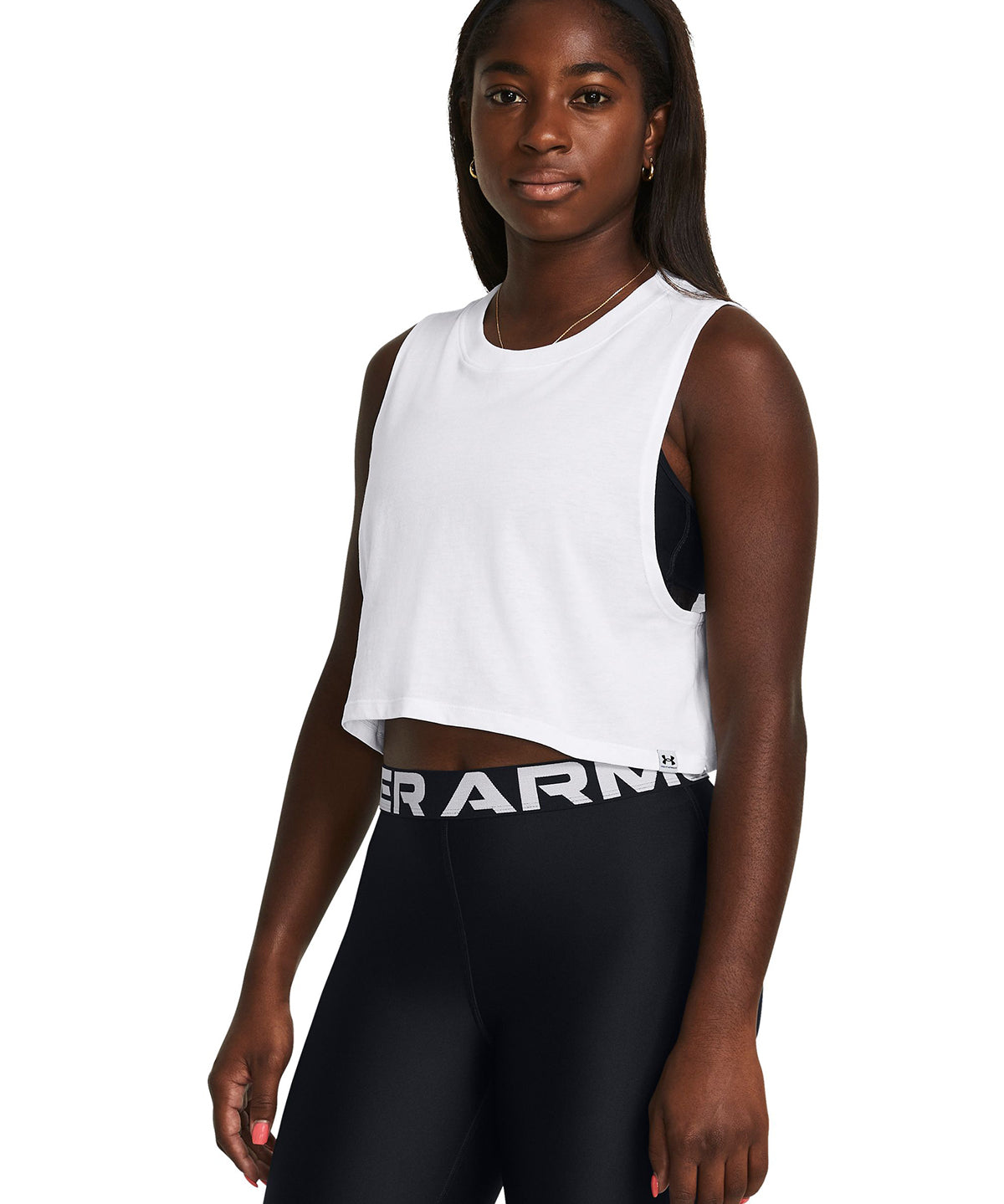 Polera sin mangas UA Campus Crop para mujer