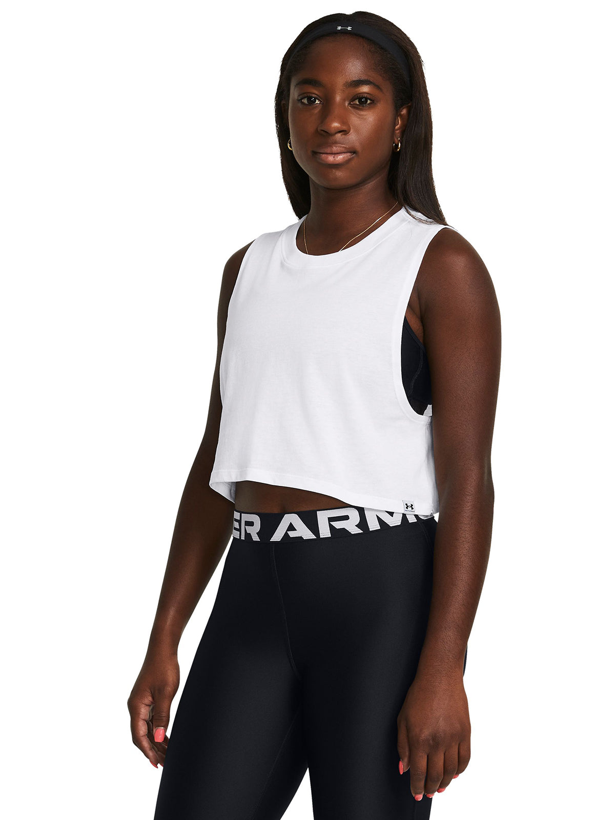 Polera sin mangas UA Campus Crop para mujer