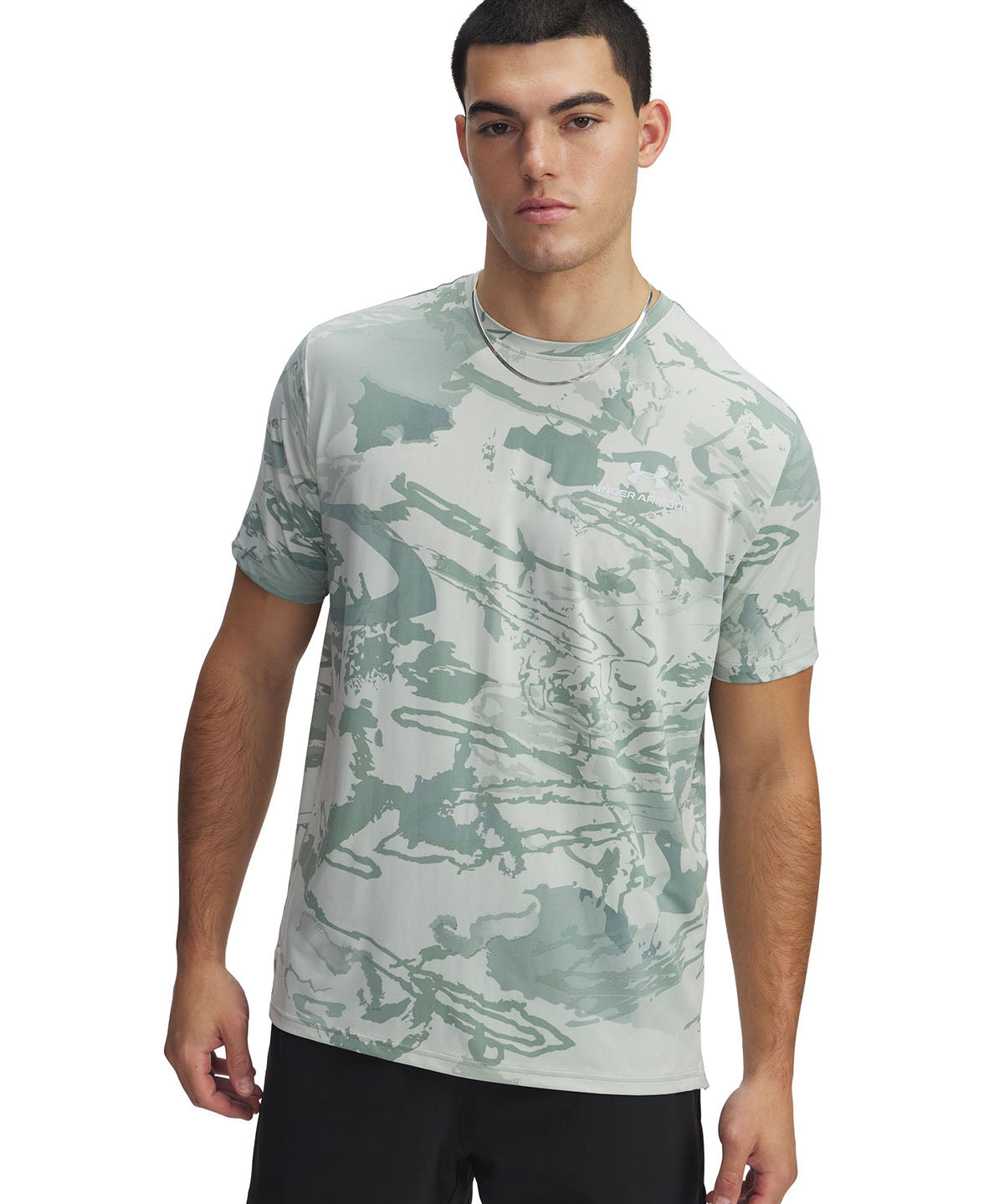 Polera manga corta UA Vanish Energy verde para hombre