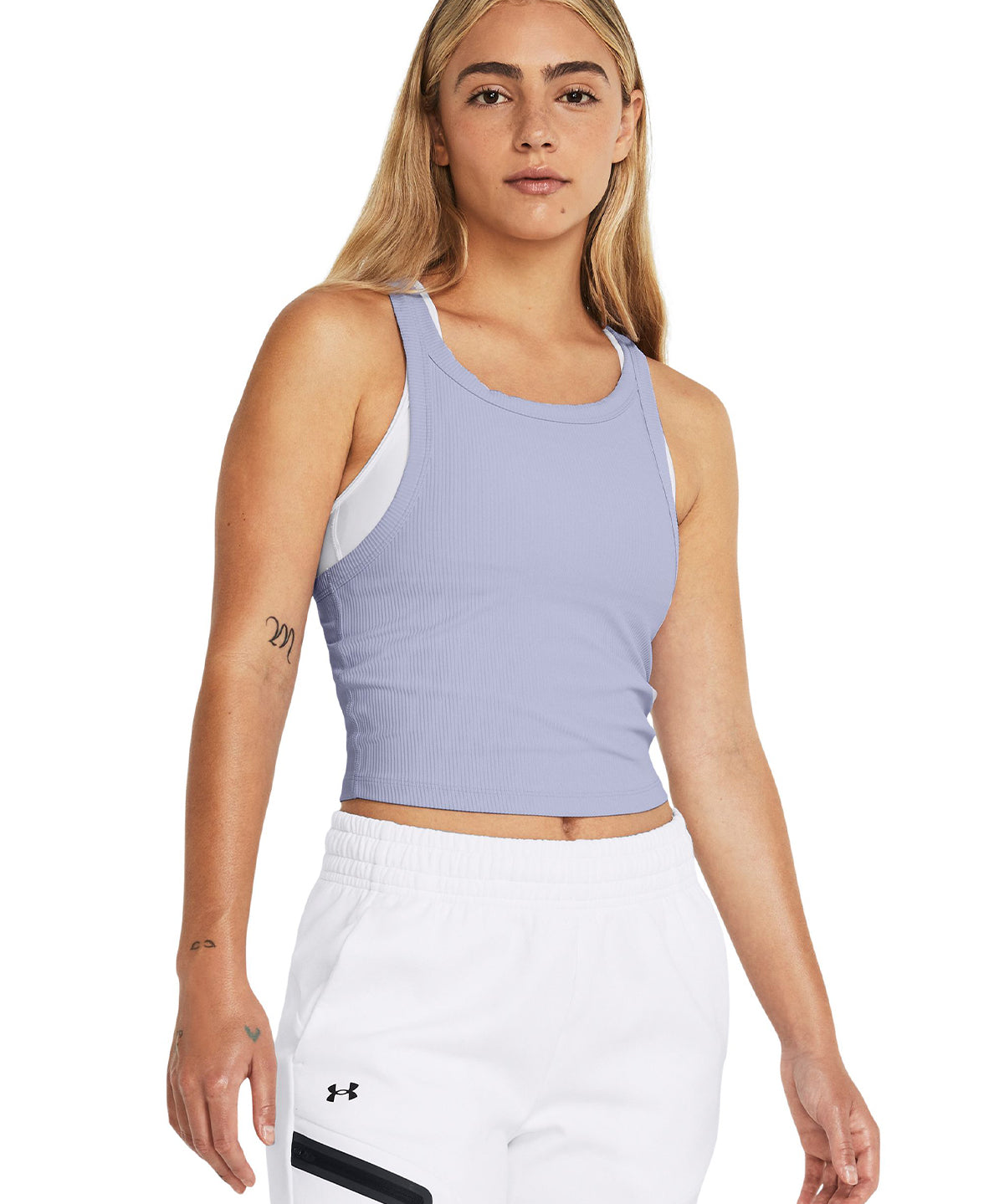 Polera sin mangas corta UA Meridian Rib para mujer