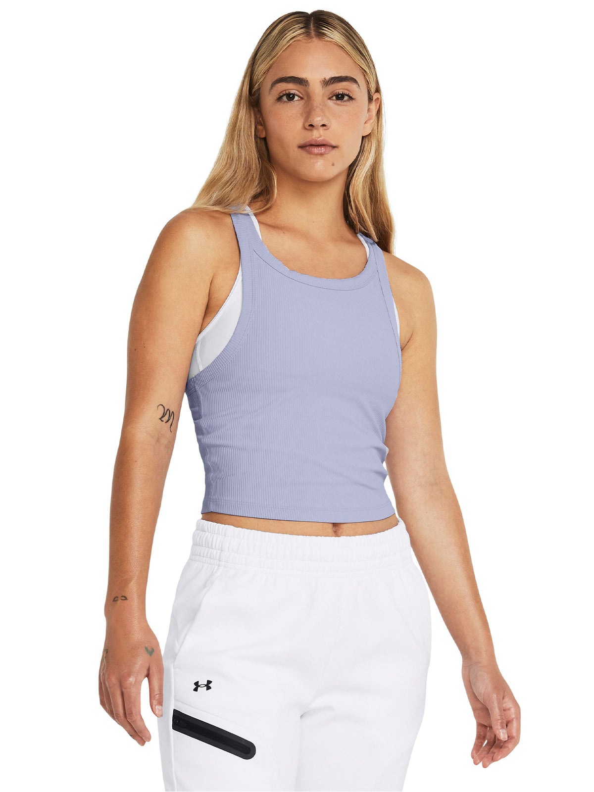 Polera sin mangas corta UA Meridian Rib para mujer