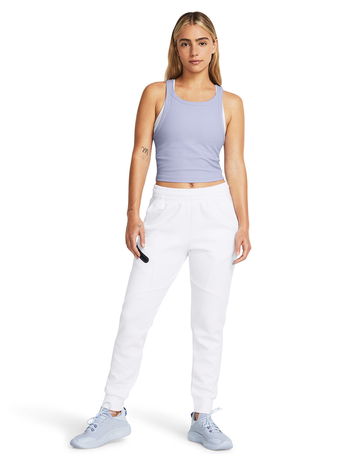 Polera sin mangas corta UA Meridian Rib para mujer