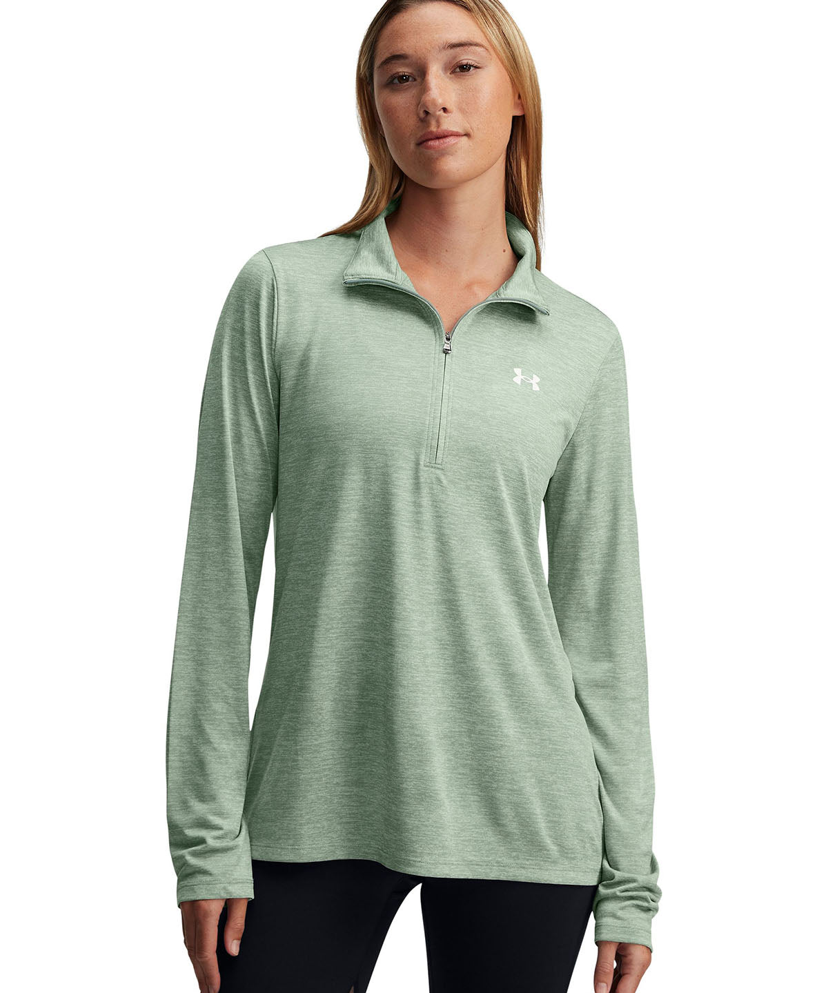 Polerón mujer Under Armour tech twist ½ cierre verde