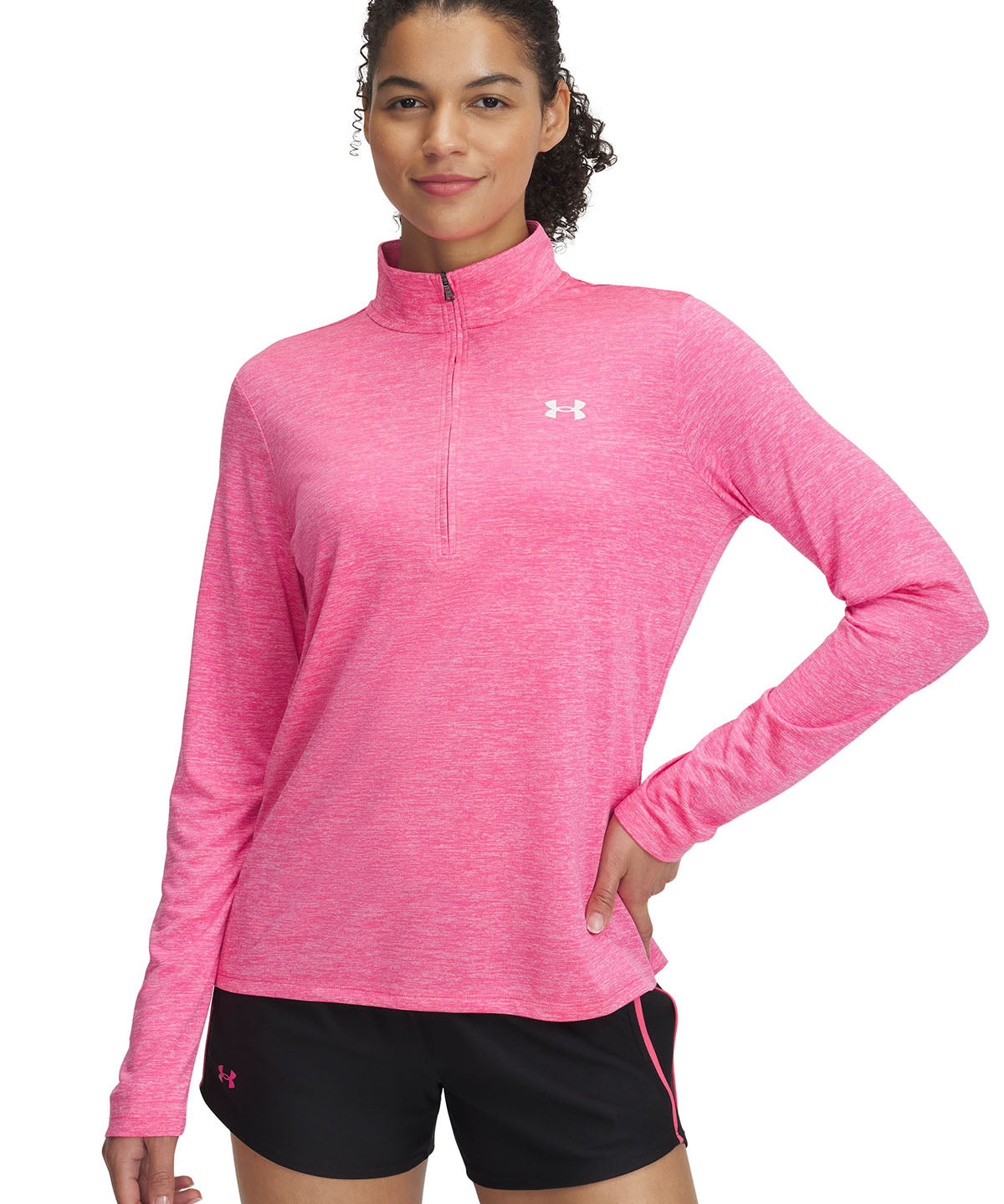 Polerón mujer Under Armour tech twist ½ cierre rosado