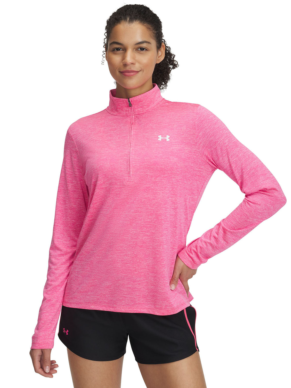 Polerón mujer Under Armour tech twist ½ cierre rosado