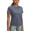 Polera manga corta Under Armour tech twist gris para mujer