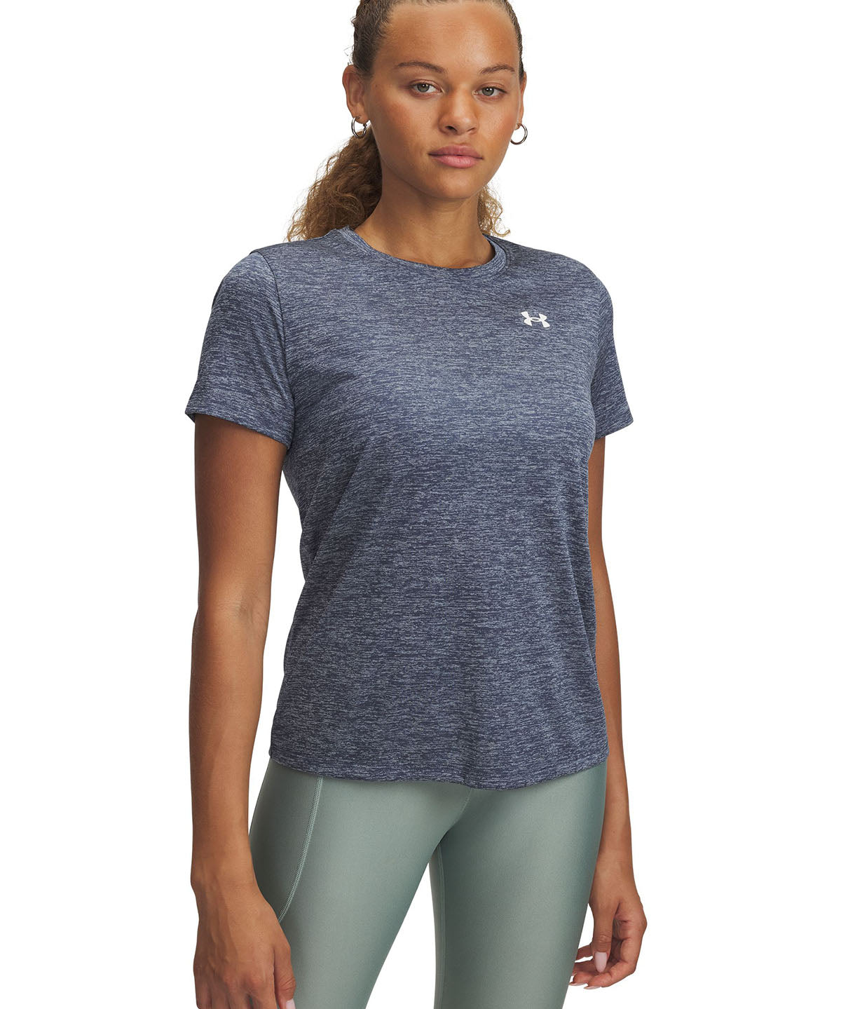Polera manga corta Under Armour tech twist gris para mujer