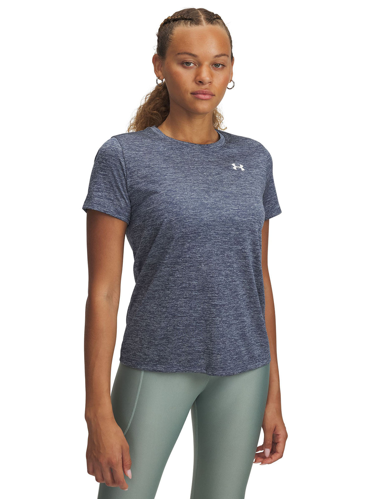 Polera manga corta Under Armour tech twist gris para mujer