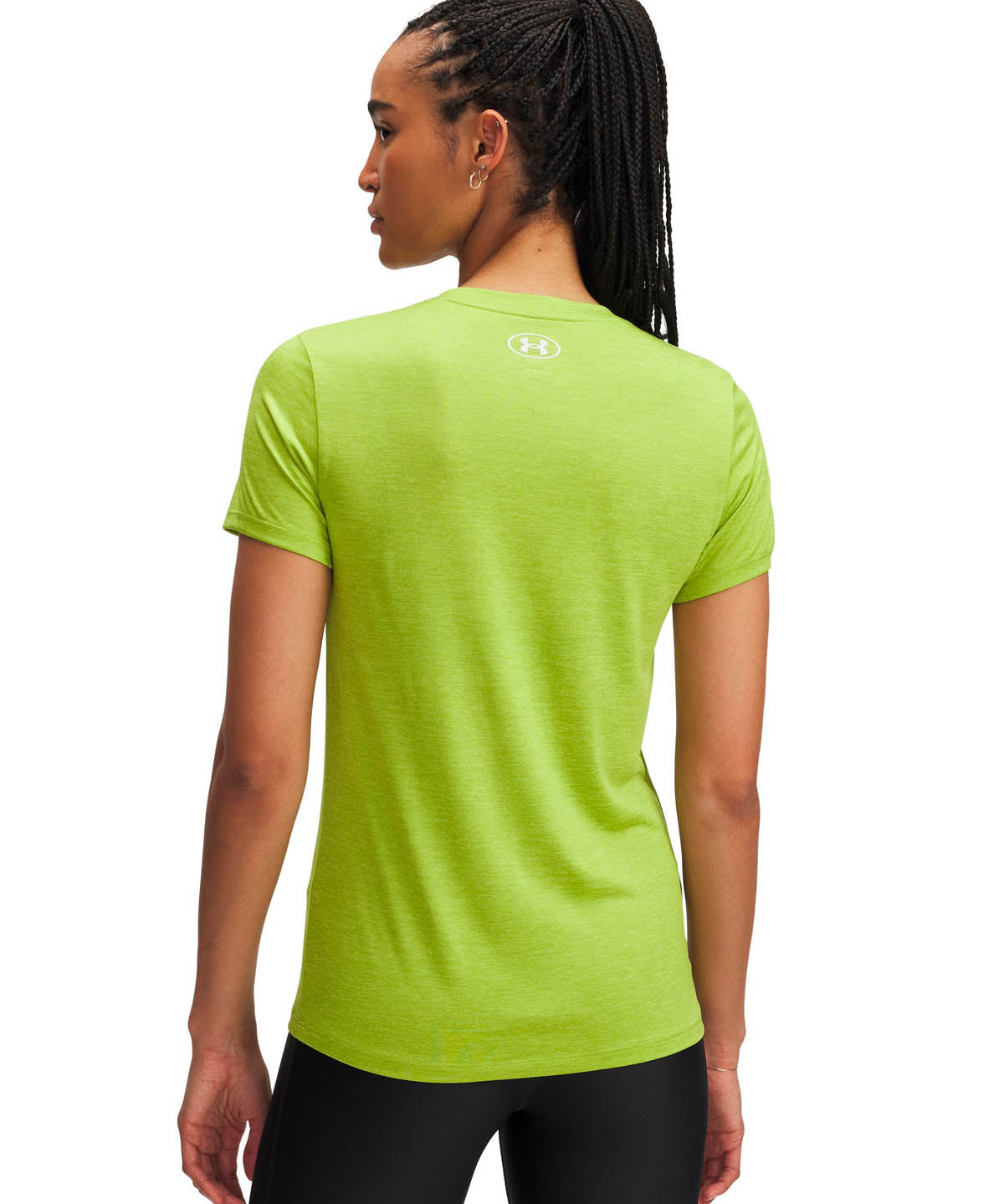 Polera manga corta de entrenamiento para mujer Tech Twist verde Under Armour